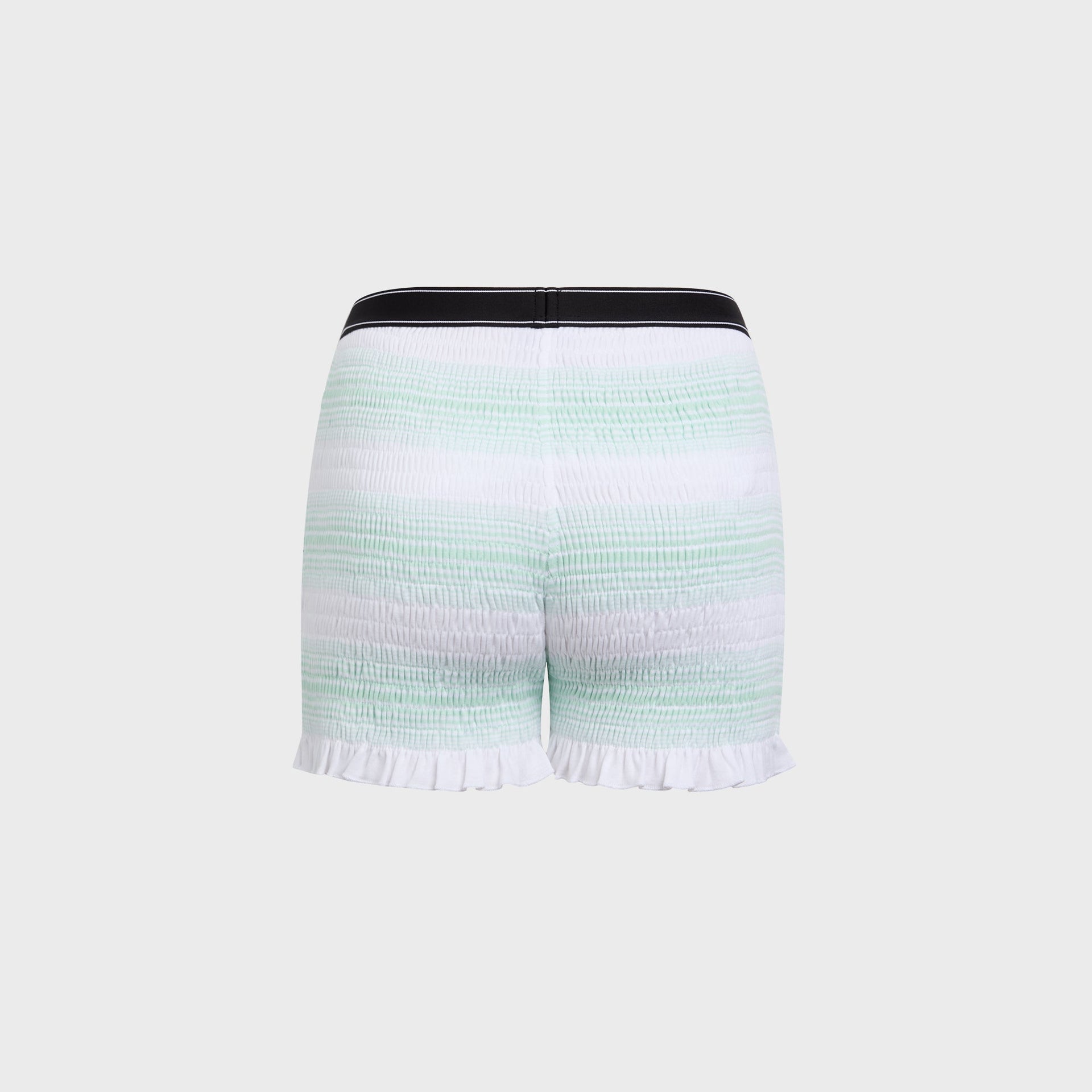 Casablanca Stripe Shirred Shorts in Jersey Mint