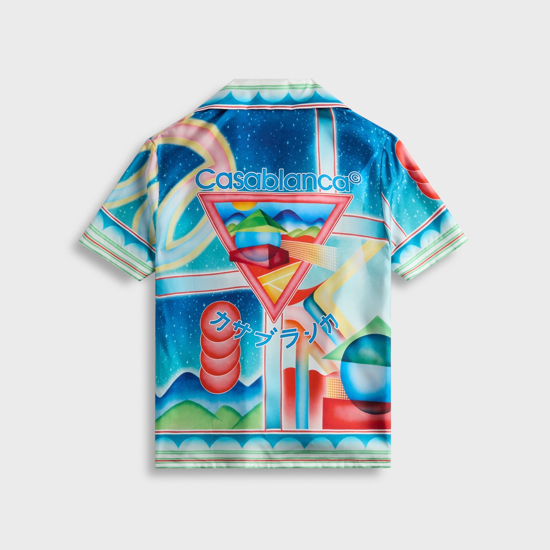 Casablanca Cuban Collar Short Sleeve Shirt in Galaxy Court