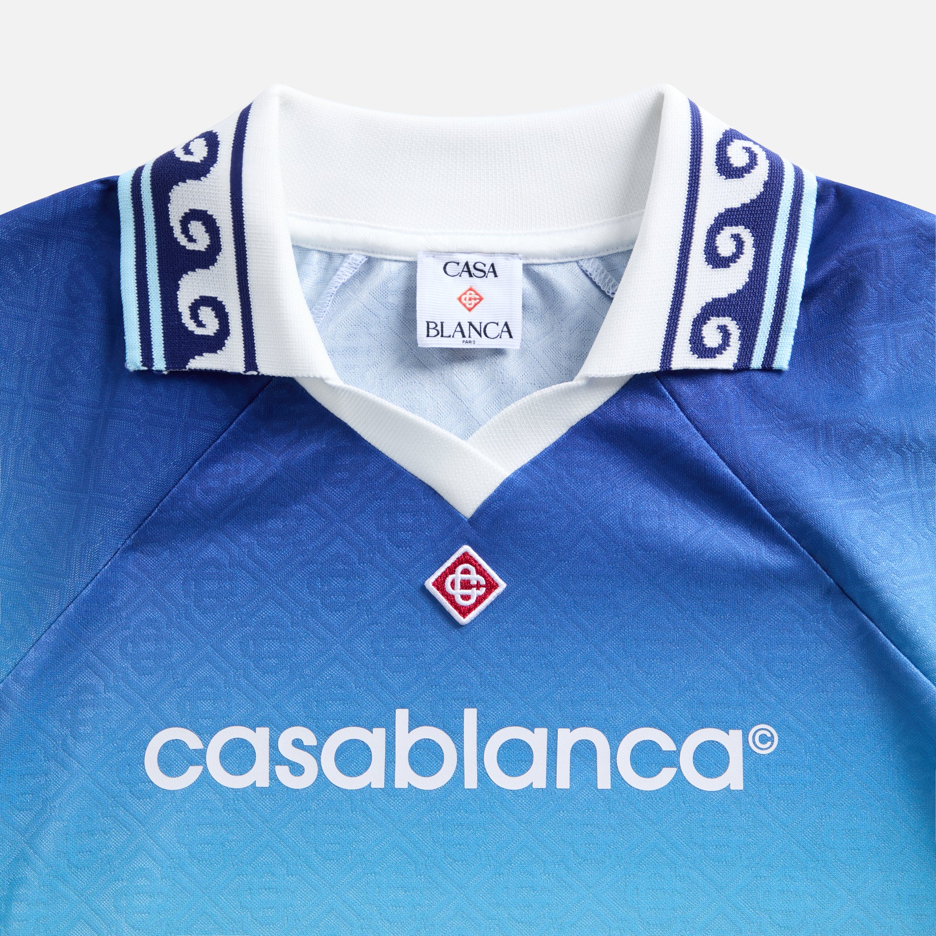 Casablanca Short Sleeve Football Shirt - Blue Gradient