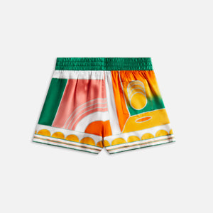 Casablanca Summer Court Silk Shorts fitted with Drawstrings - Multi