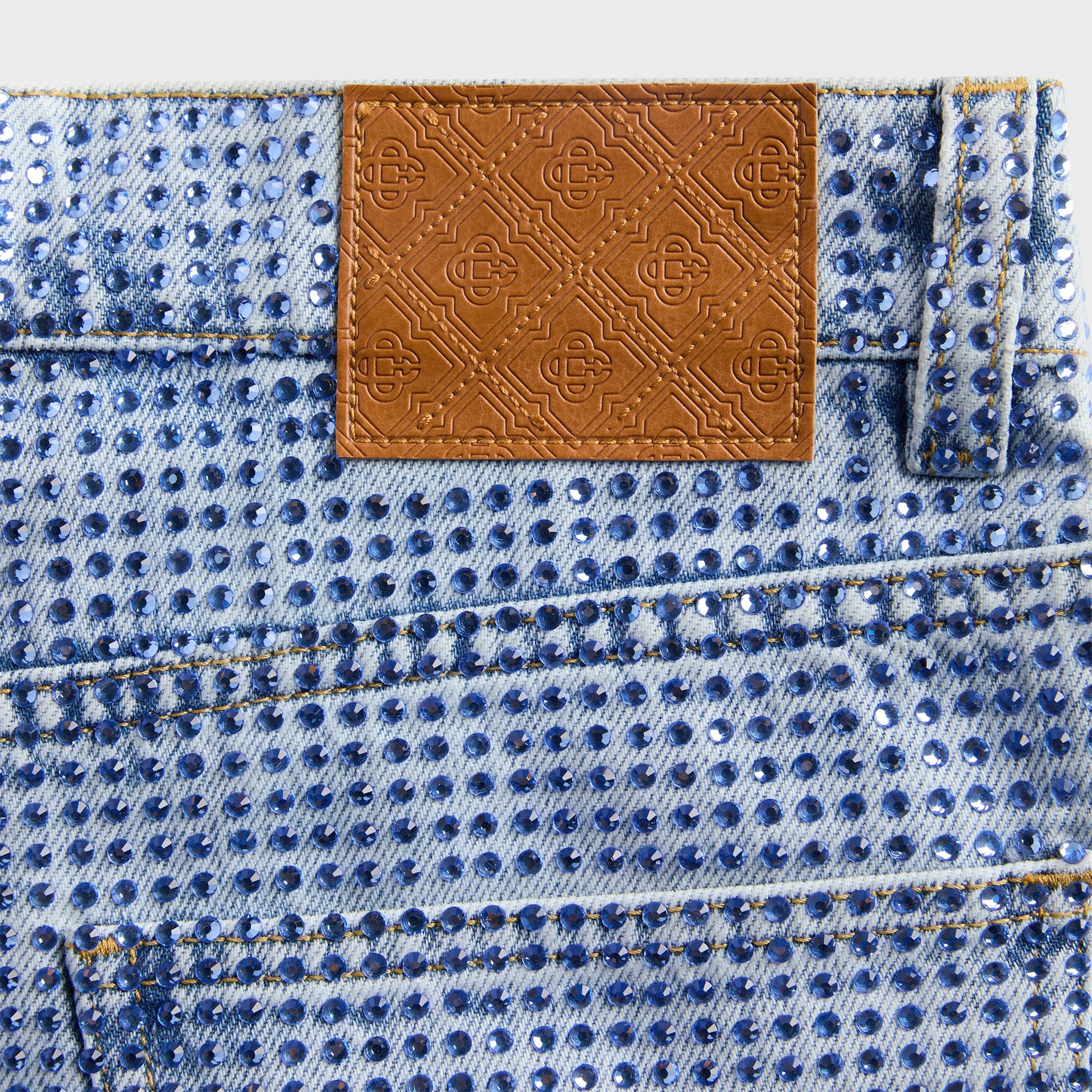 Casablanca Denim Hotfix Short in Mid Wash