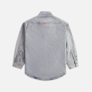 Acne Studios Setar Monogram Unisex Denim Shirt - Blue / Beige