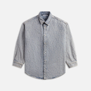 Acne Studios Setar Monogram Unisex Denim Shirt - Blue / Beige