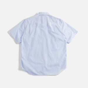 Comme des Garçons Homme Cotton Stripe Check Mix Garment Washed Shirt - Blue