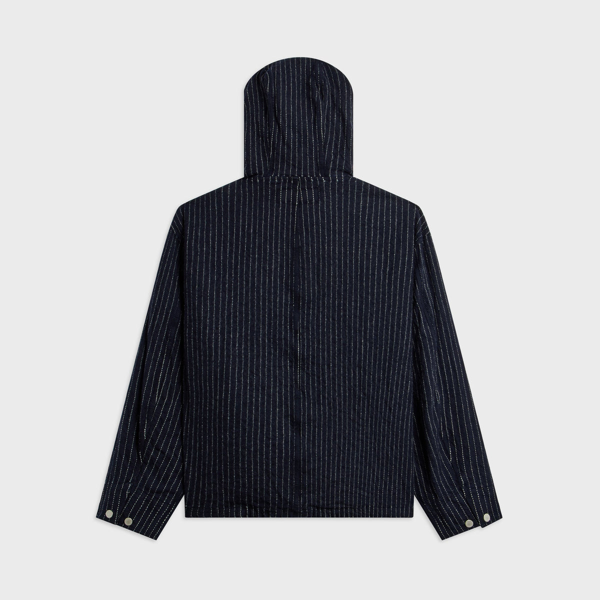 CDG Homme Wool Sage Stripe Full Parka - Navy / White