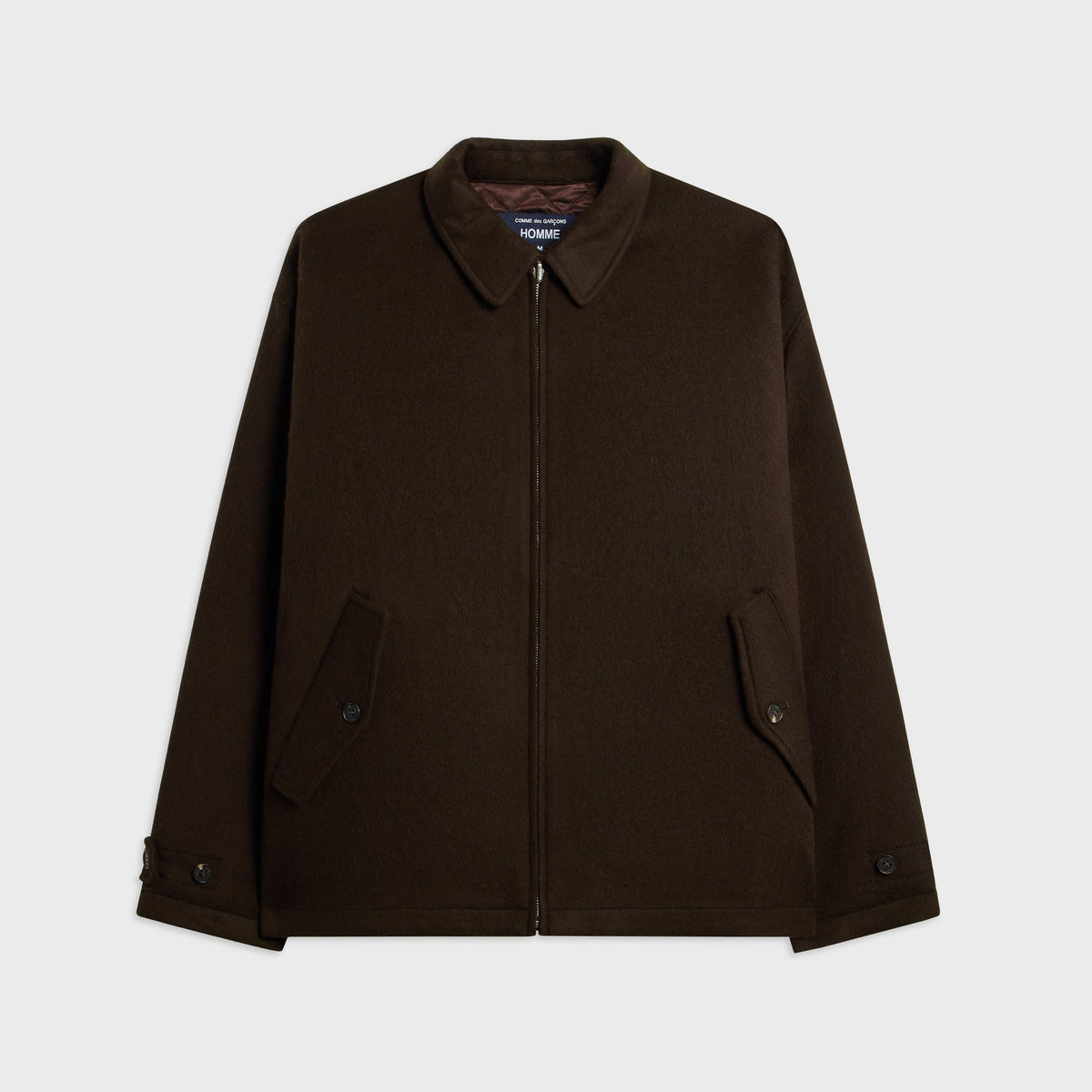 CDG Homme Quilted Zip Wool Jacket - Brown