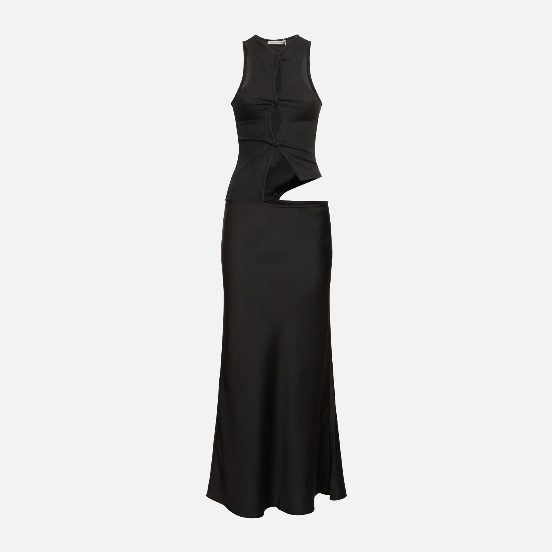 Christopher Esber Open Twist Satin Tank Dress - Black