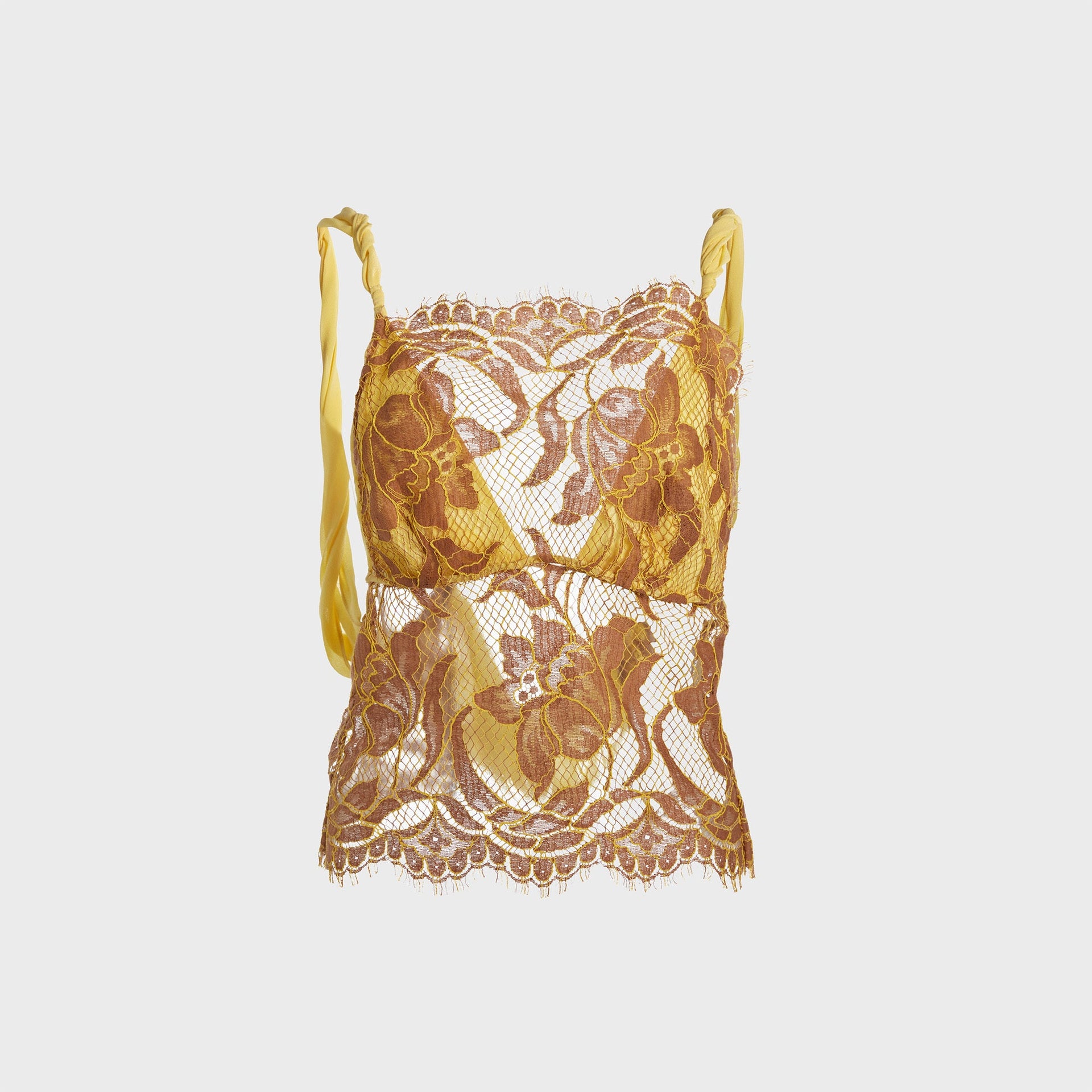 Christopher Esber Aluna Lace Draped Top - Zest