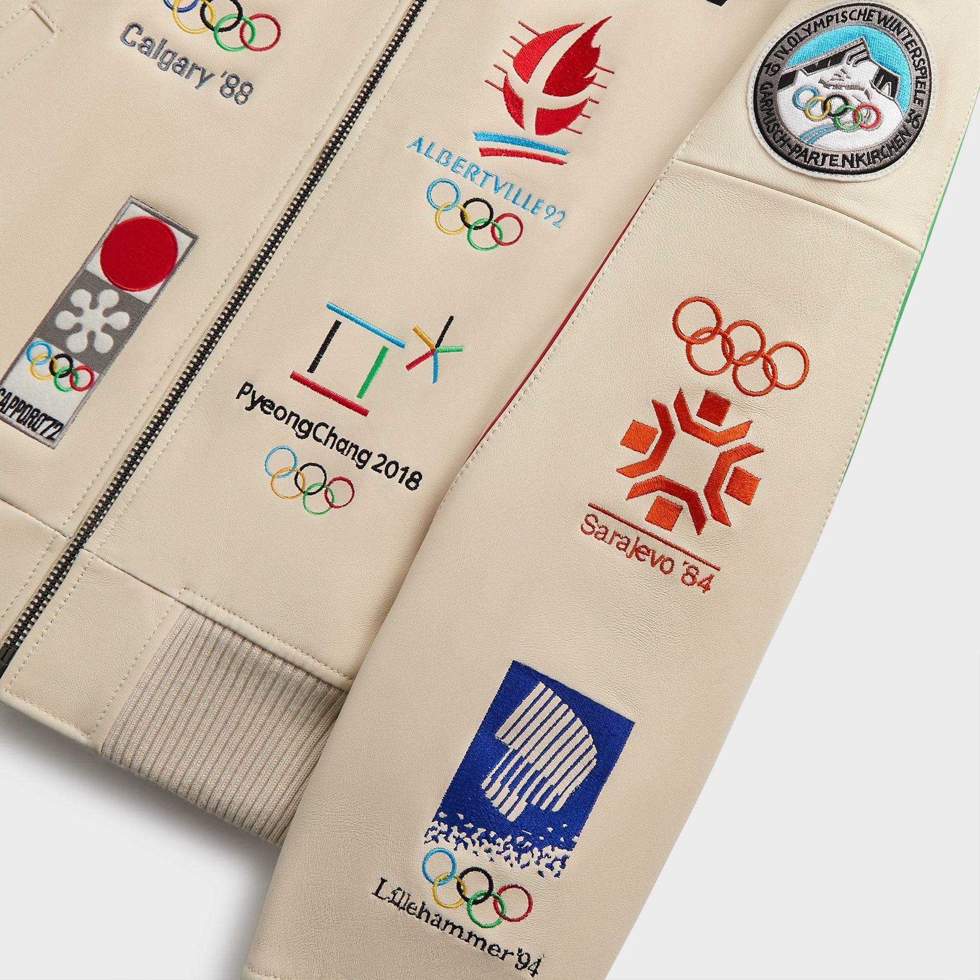 Kith & AVIREX for Olympics Heritage Leather Bomber Jacket - Tofu - PH