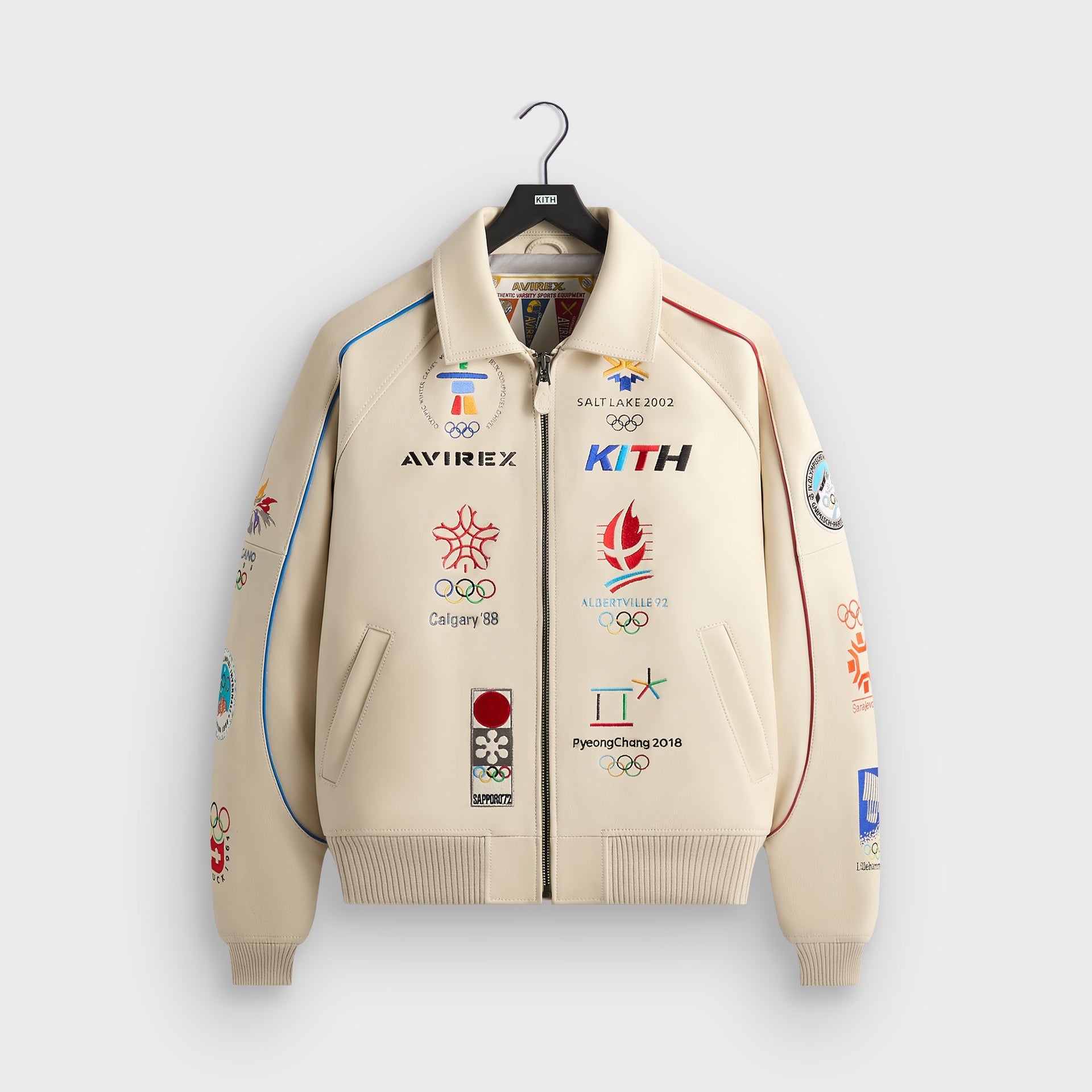 Kith & AVIREX for Olympics Heritage Leather Bomber Jacket - Tofu - PH