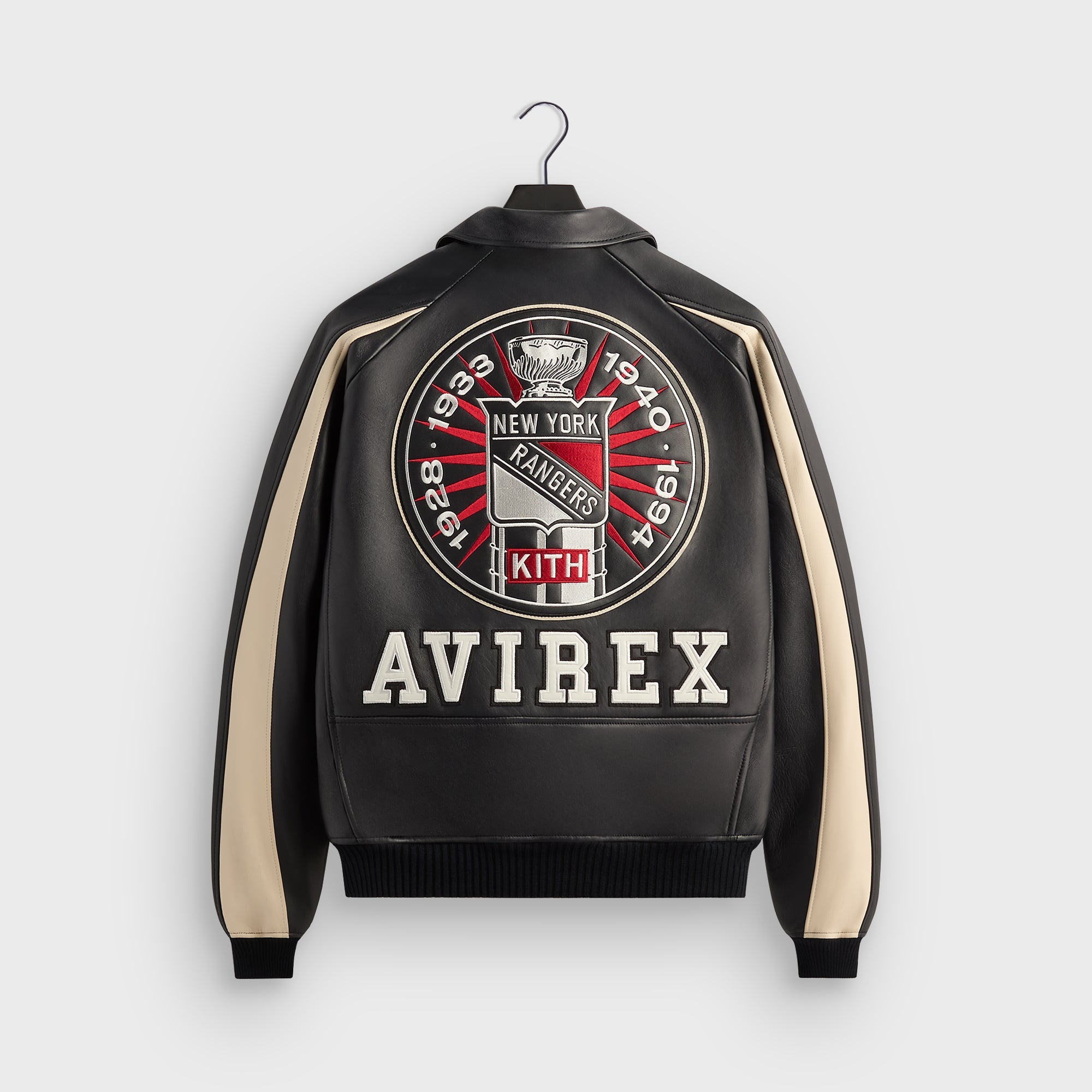 Kith & AVIREX for the New York Rangers Bomber Jacket - Black