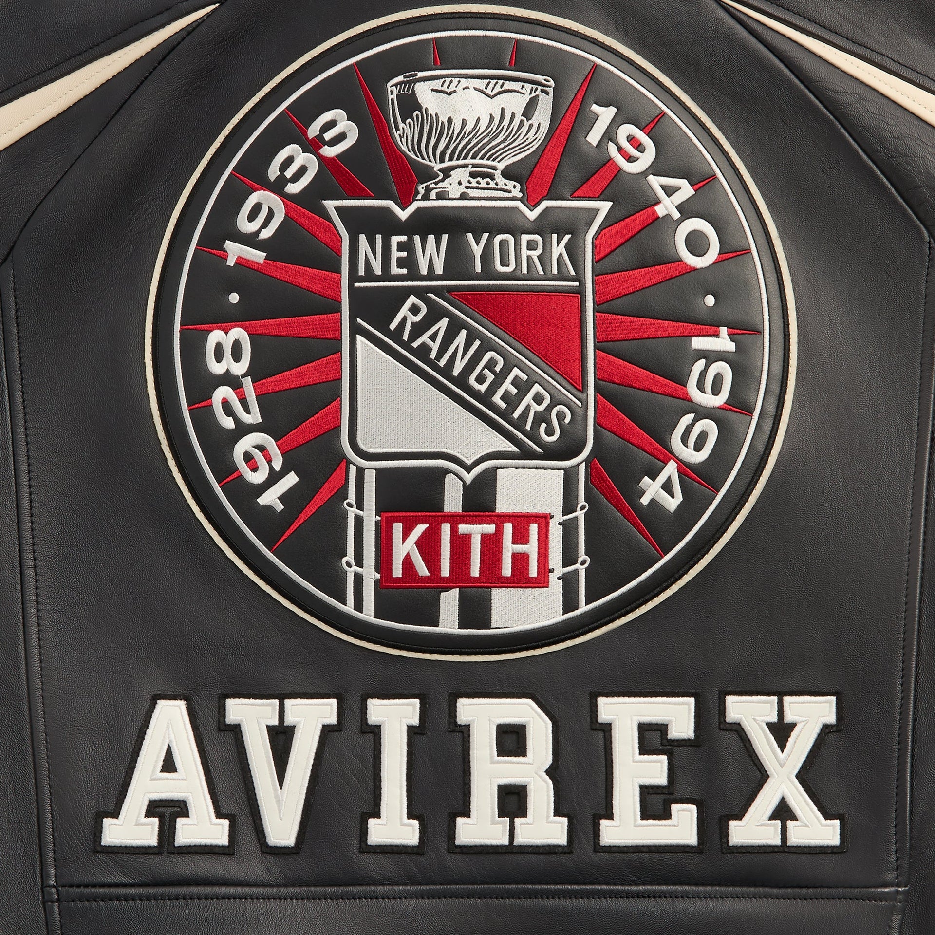Kith & AVIREX for the New York Rangers Bomber Jacket - Black