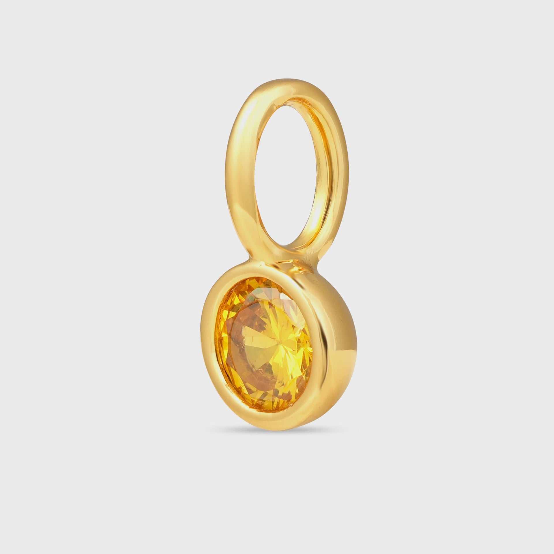 Crystal Haze Round Charm - Butter Yellow