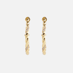 Crystal Haze Rope Chain Hoops - Gold