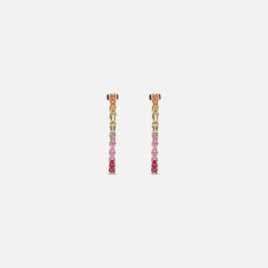 Crystal Haze Baguette Chakra Earrings - Multi