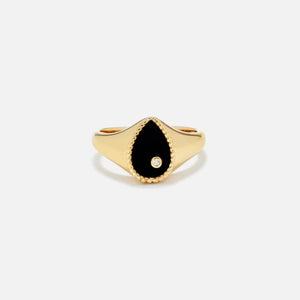 Yvonne Leon Pear Shaped Signet Ring - Gold