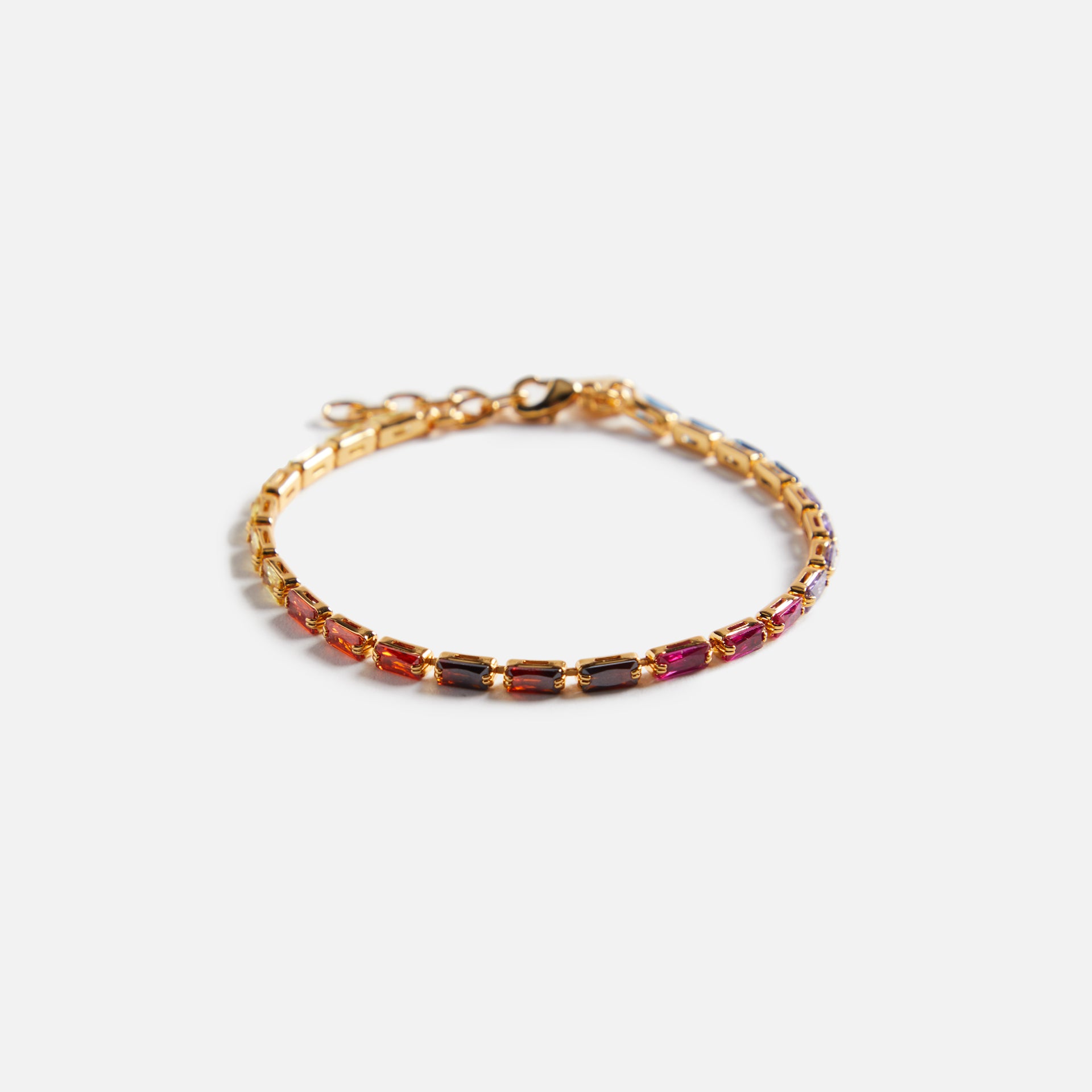 Crystal Haze Mini Baguette Chakra Bracelet - Multi