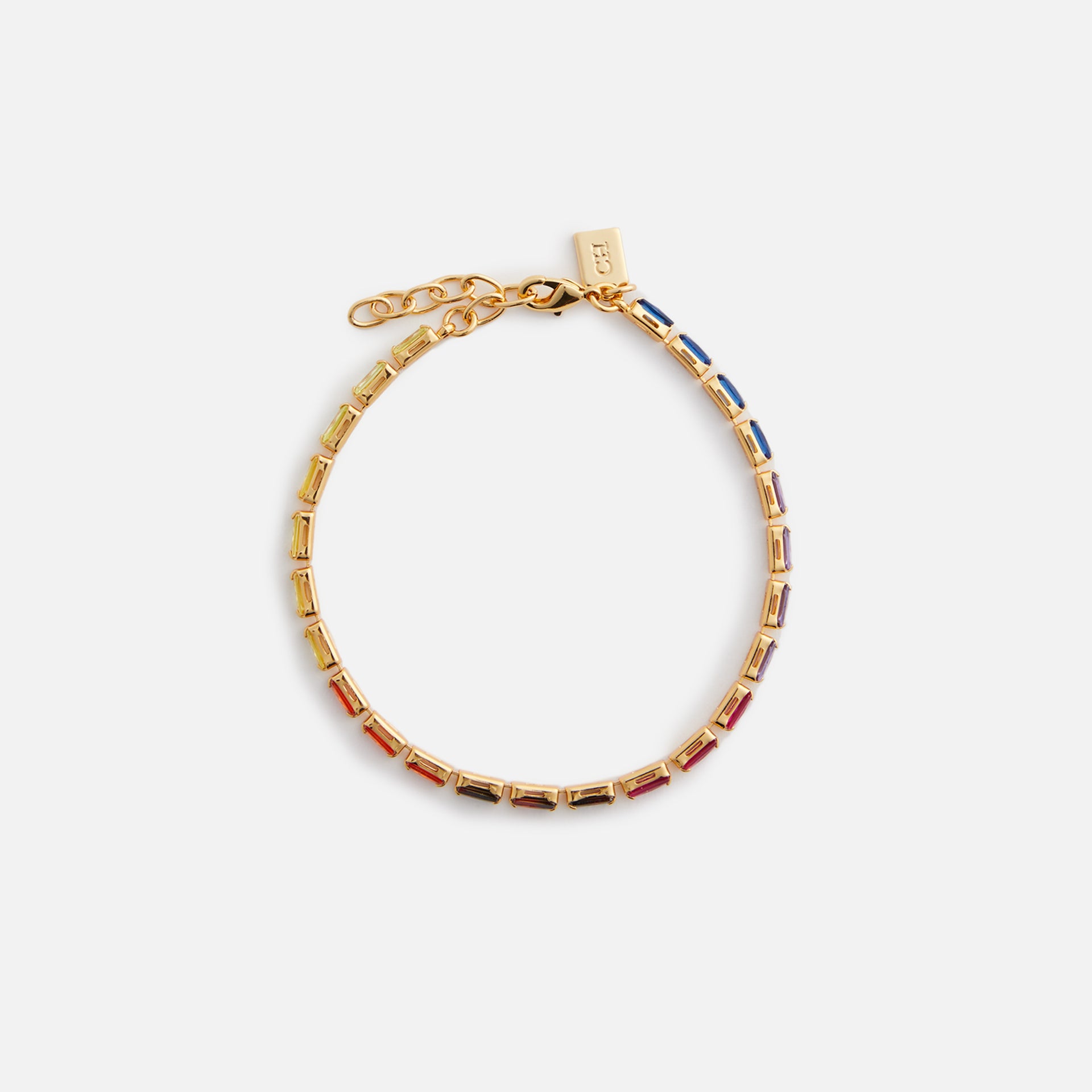 Crystal Haze Mini Baguette Chakra Bracelet - Multi