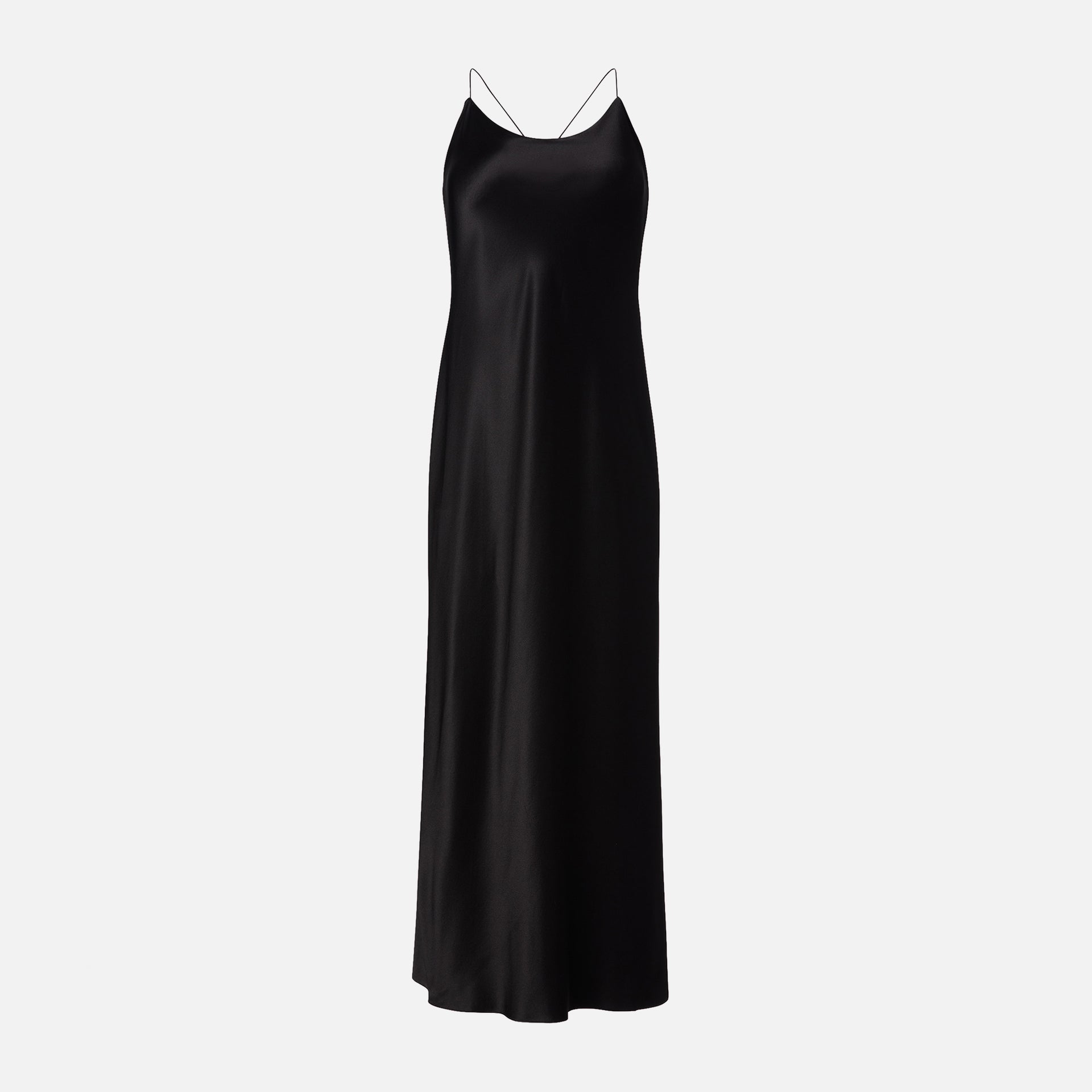 Nensi Dojaka for Calvin Klein Open Back Silk Satin Dress - Black