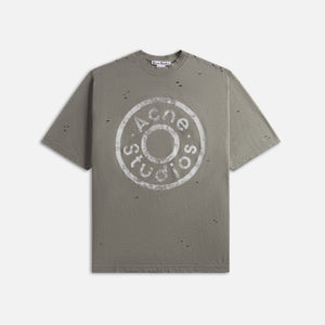 Acne Studios Exford U Button Logo Tee - Moss Green