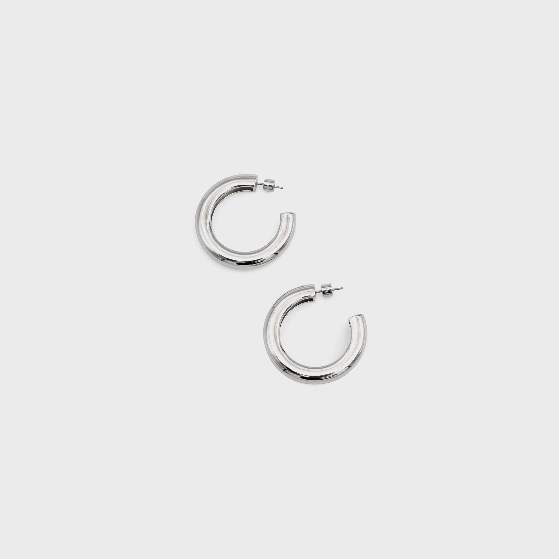 Black Suede Studio Classic Hoop - Silver / Gold