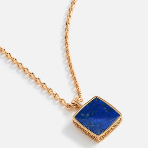 Emanuele Bicocchi Gold Square Lapis Amulet Necklace - Gold