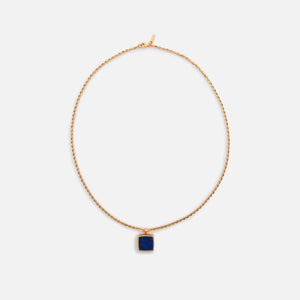 Emanuele Bicocchi Gold Square Lapis Amulet Necklace - Gold