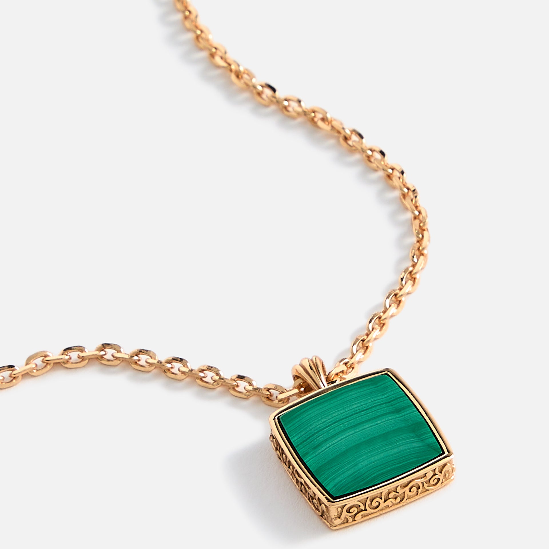 Emanuele Bicocchi Gold Square Malachite Amulet Necklace - Gold