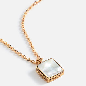 Emanuele Bicocchi Gold Square Mother of Pearl Amulet Necklace - Gold