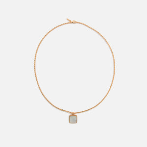 Emanuele Bicocchi Gold Square Mother of Pearl Amulet Necklace - Gold