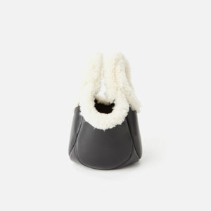 Coperni Shearling Mini Bucket Swipe Bag - Black / White