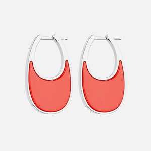 Coperni Lacquered Medium Swipe Earrings - Red