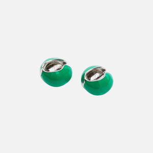 Coperni Lacquered Logo Earrings - Green
