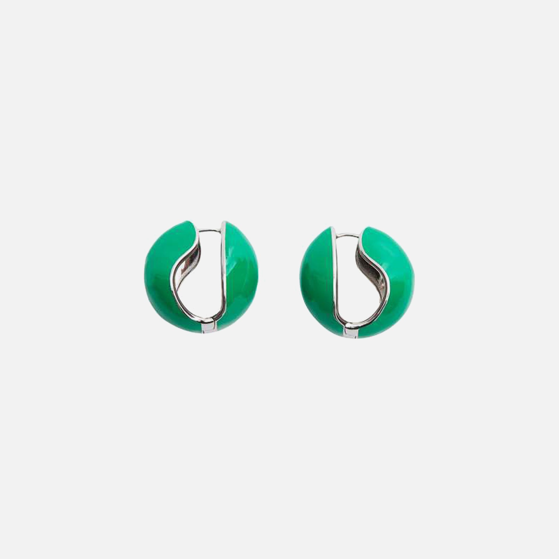 Coperni Lacquered Logo Earrings - Green