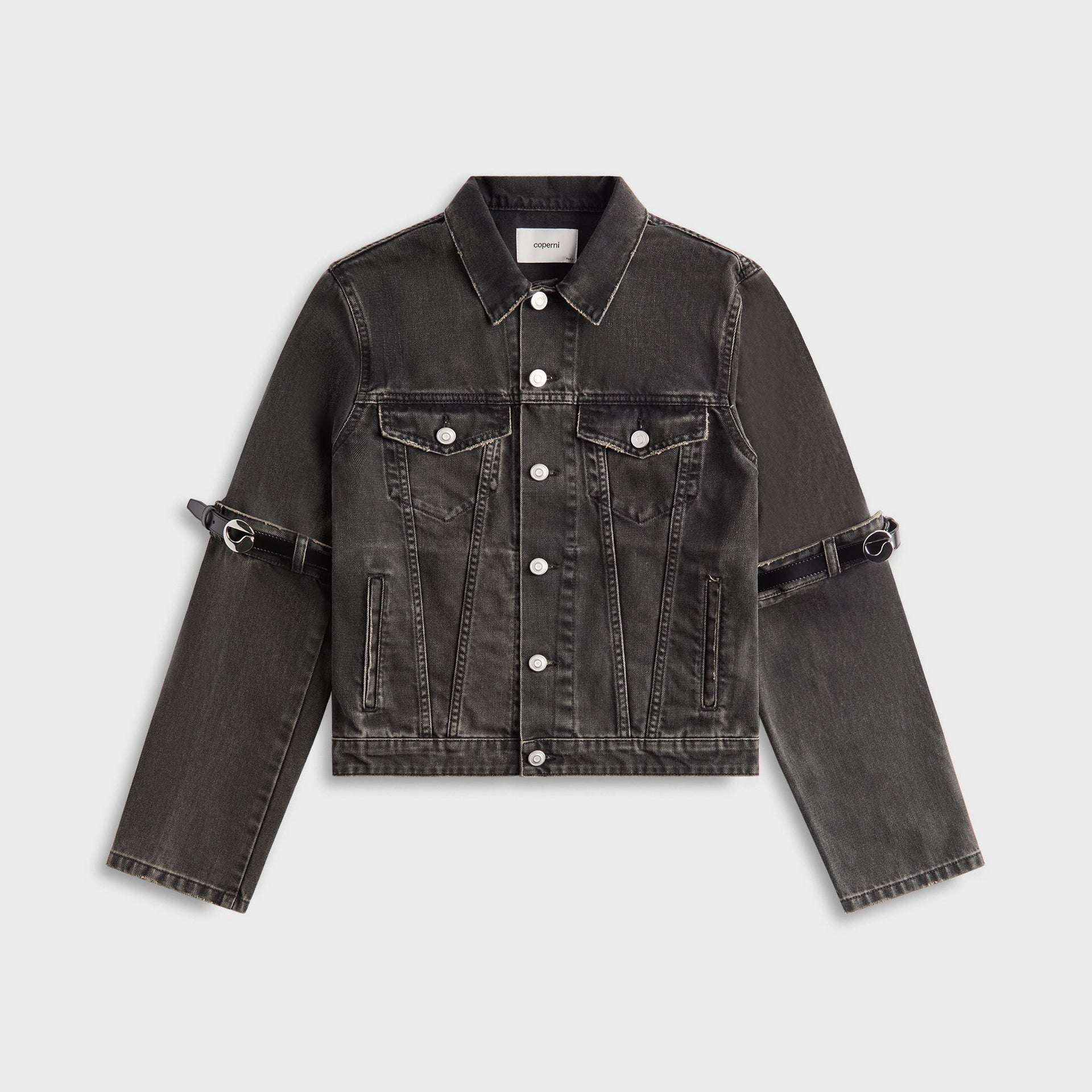 Coperni Hybrid Denim Short Jacket in Black