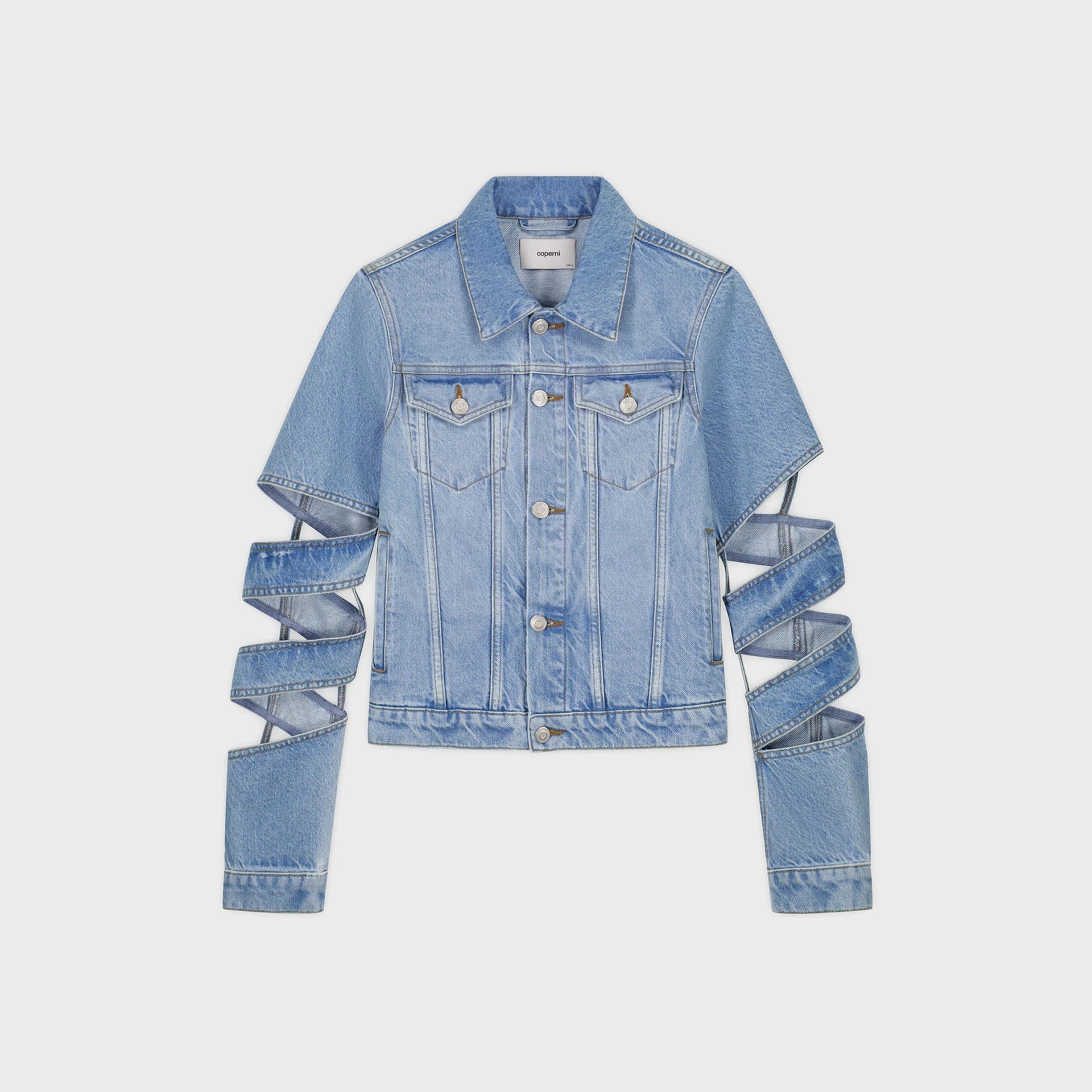 Coperni Spiral Denim Jacket - Blue
