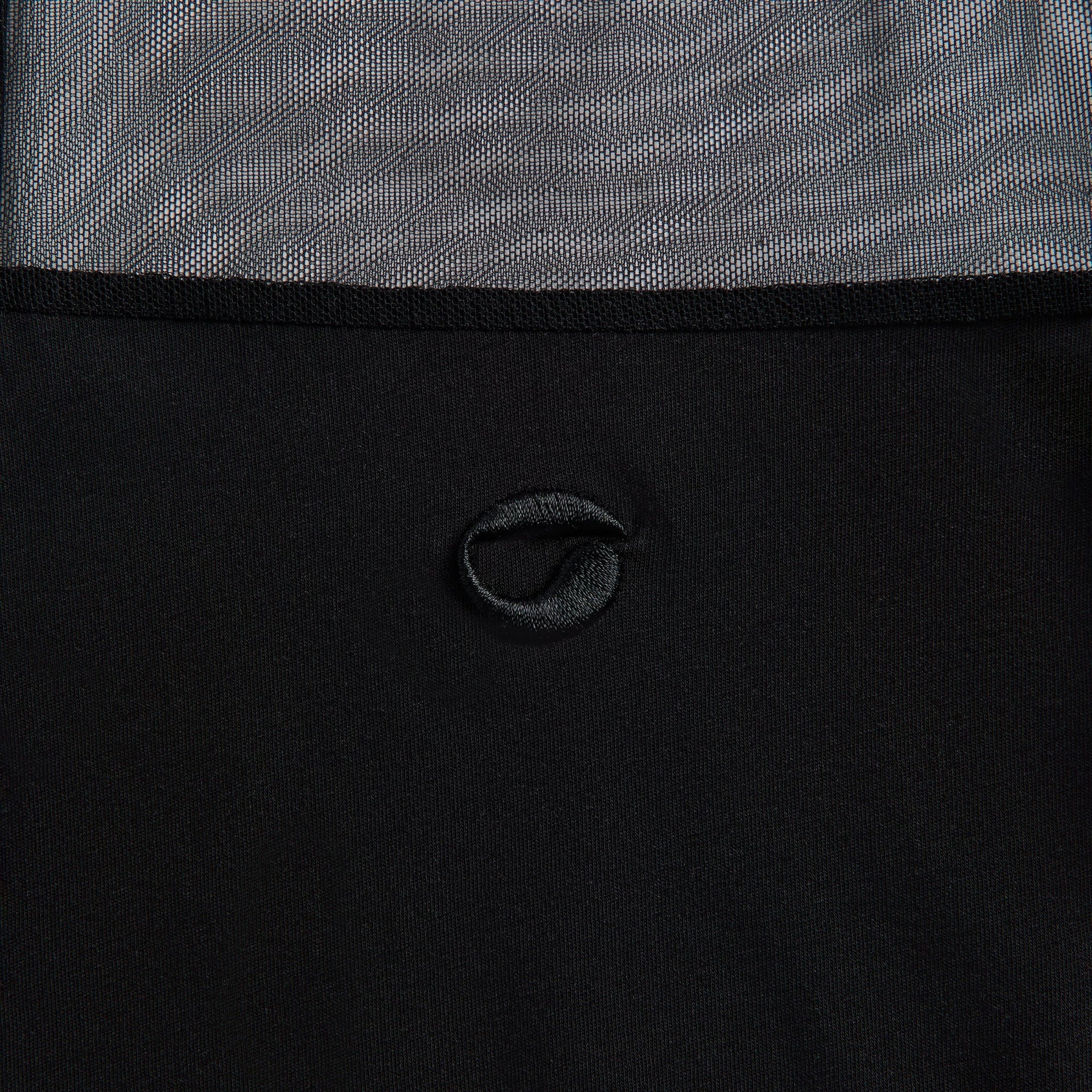 Coperni Striped Sheer Polo Top - Black