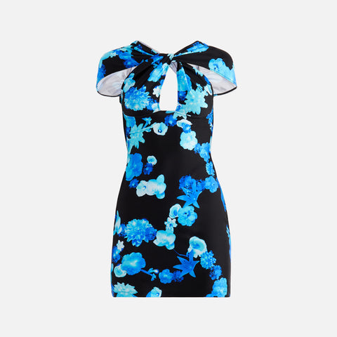 Coperni Cut Out Jersey Dress - Blue Black