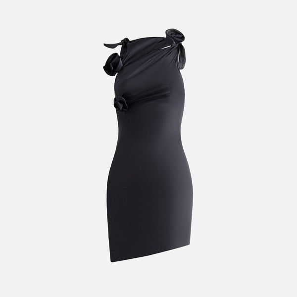 Coperni Asymmetric Flower Mini Dress - Black – Kith