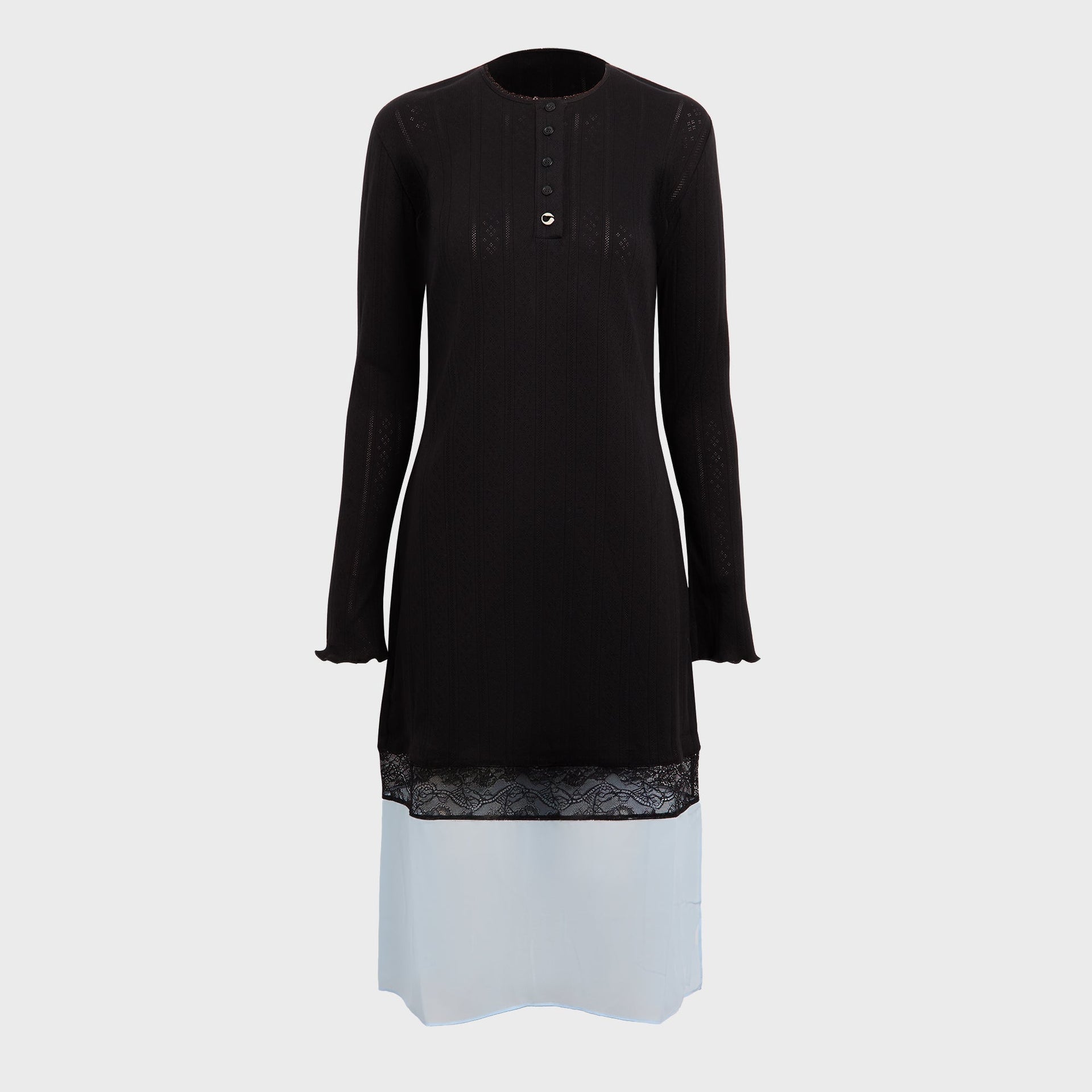 Coperni Lace Trim Midi Dress - Black