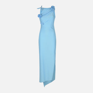 Coperni Asymmetric Flower Gown - Turquoise