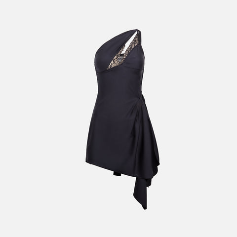 Coperni Asymmetric Mini Dress - Black