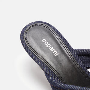 Coperni Denim Branded Thong Sandal - Dark Navy