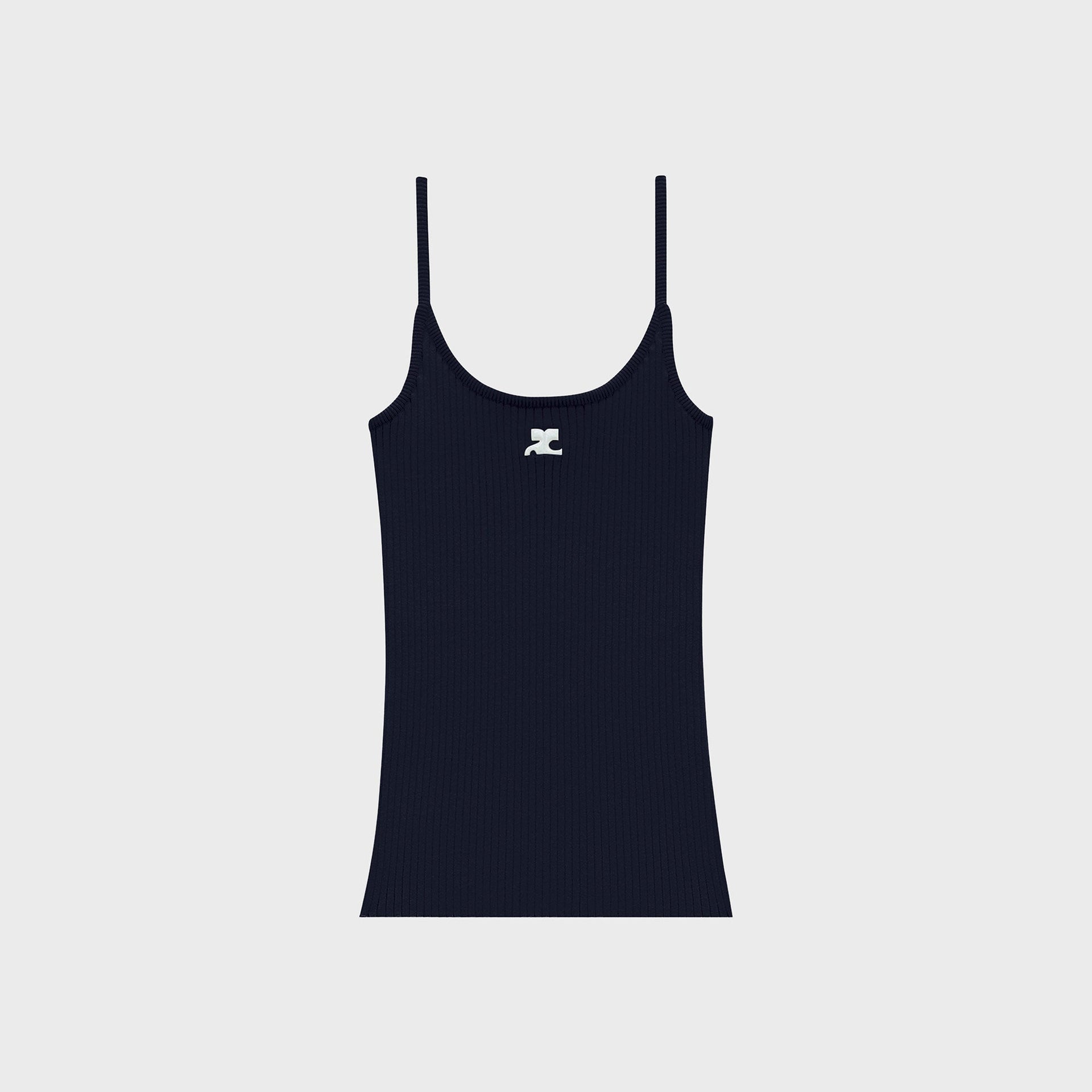 Courrèges ReEdition Rib Knit Tank Top - Navy