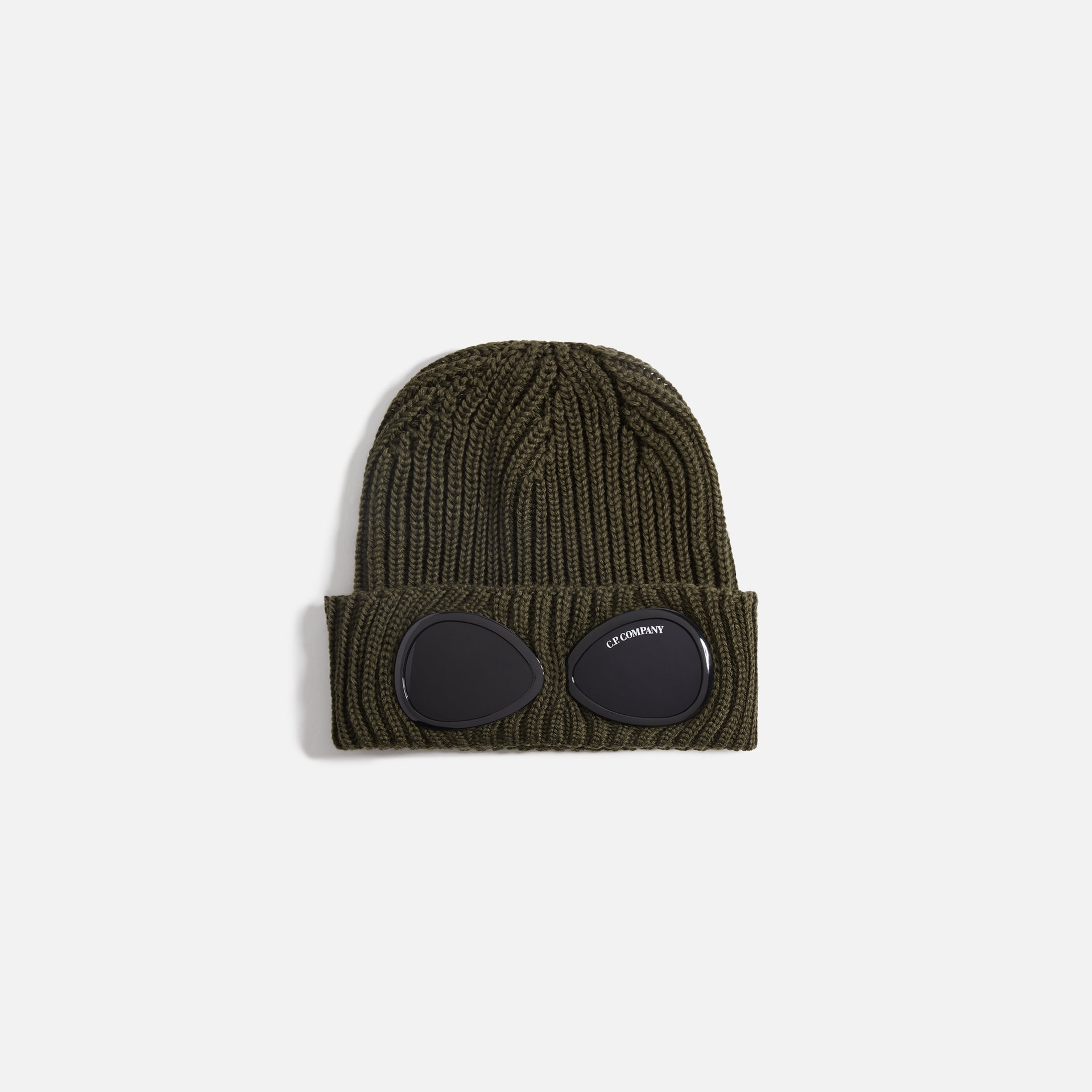 C.P. Company Extrafine Merino Wool Goggle Beanie - Olive