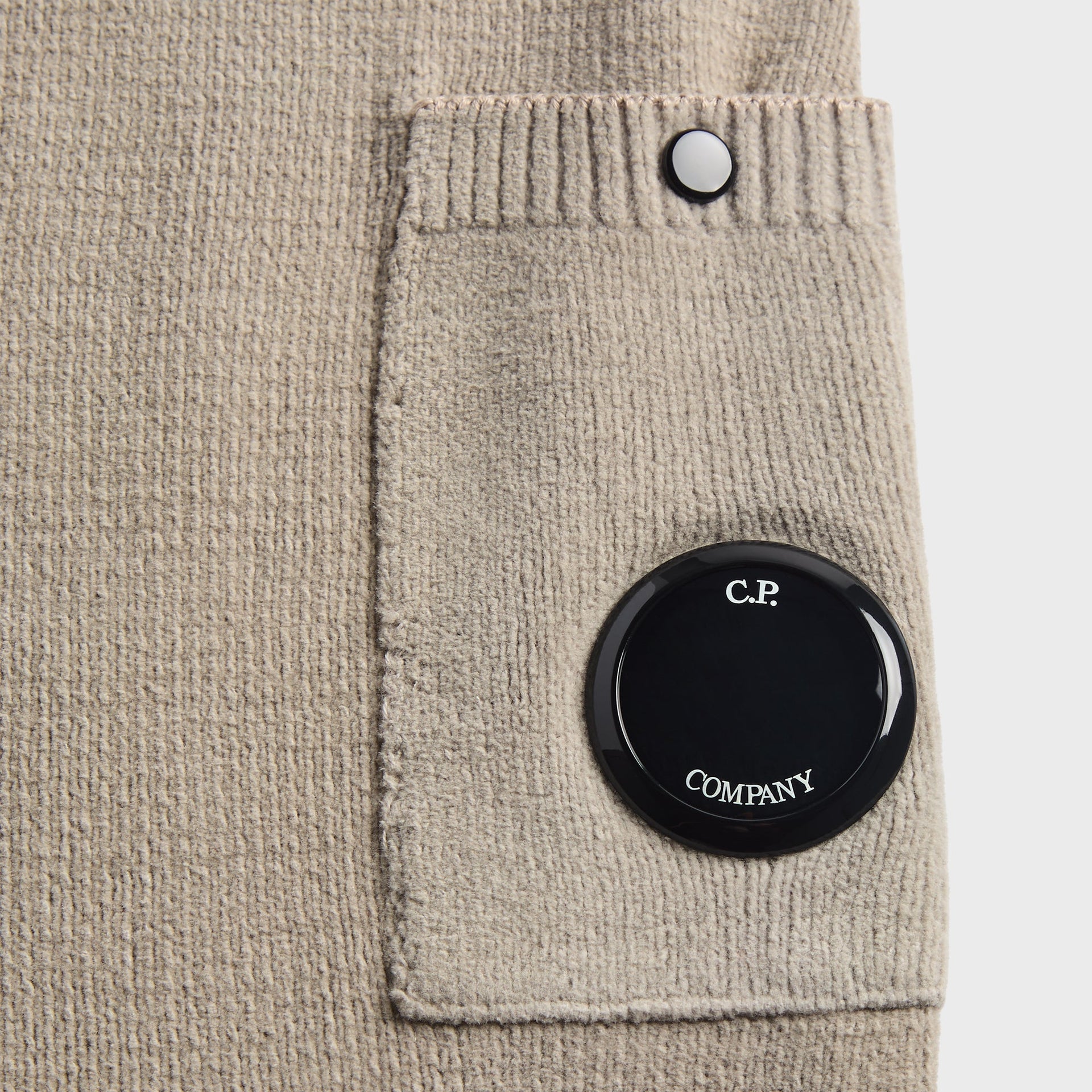 C.P. Company Cotton Chenille Crewneck Lens Sweater - Dove