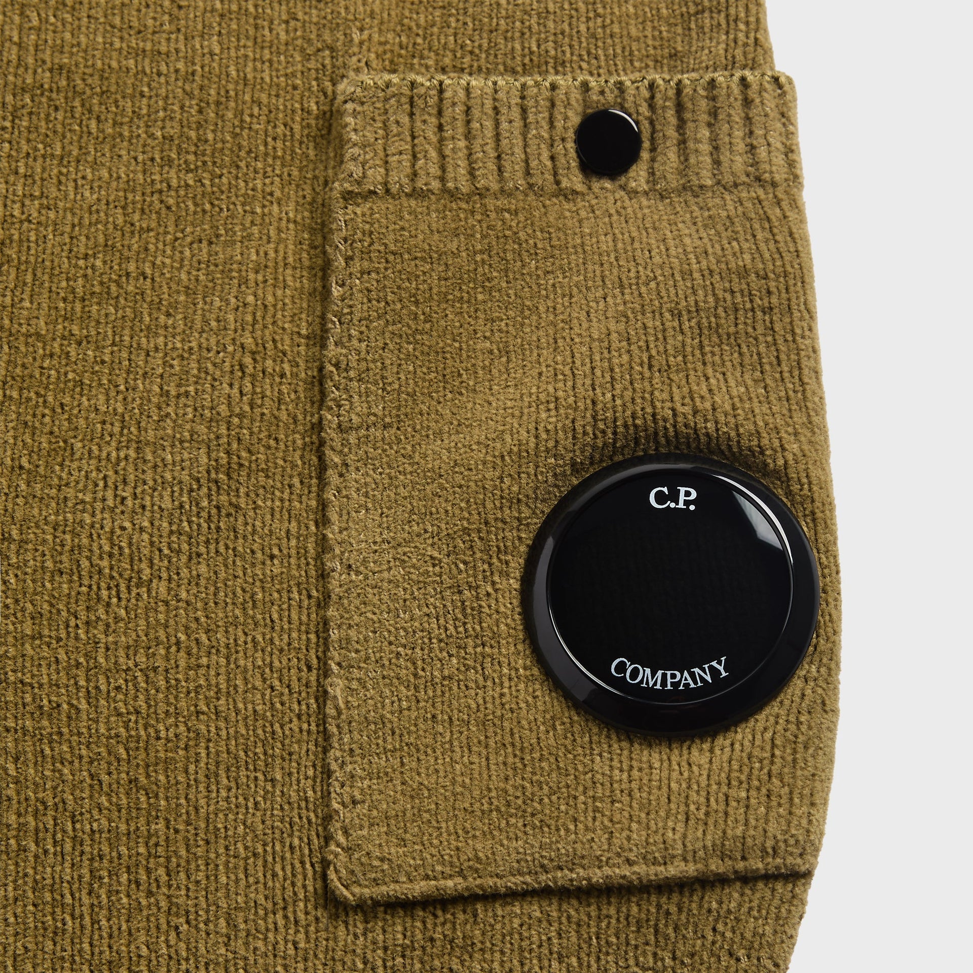 C.P. Company Cotton Chenille Crewneck Lens Sweater - Dried Herb