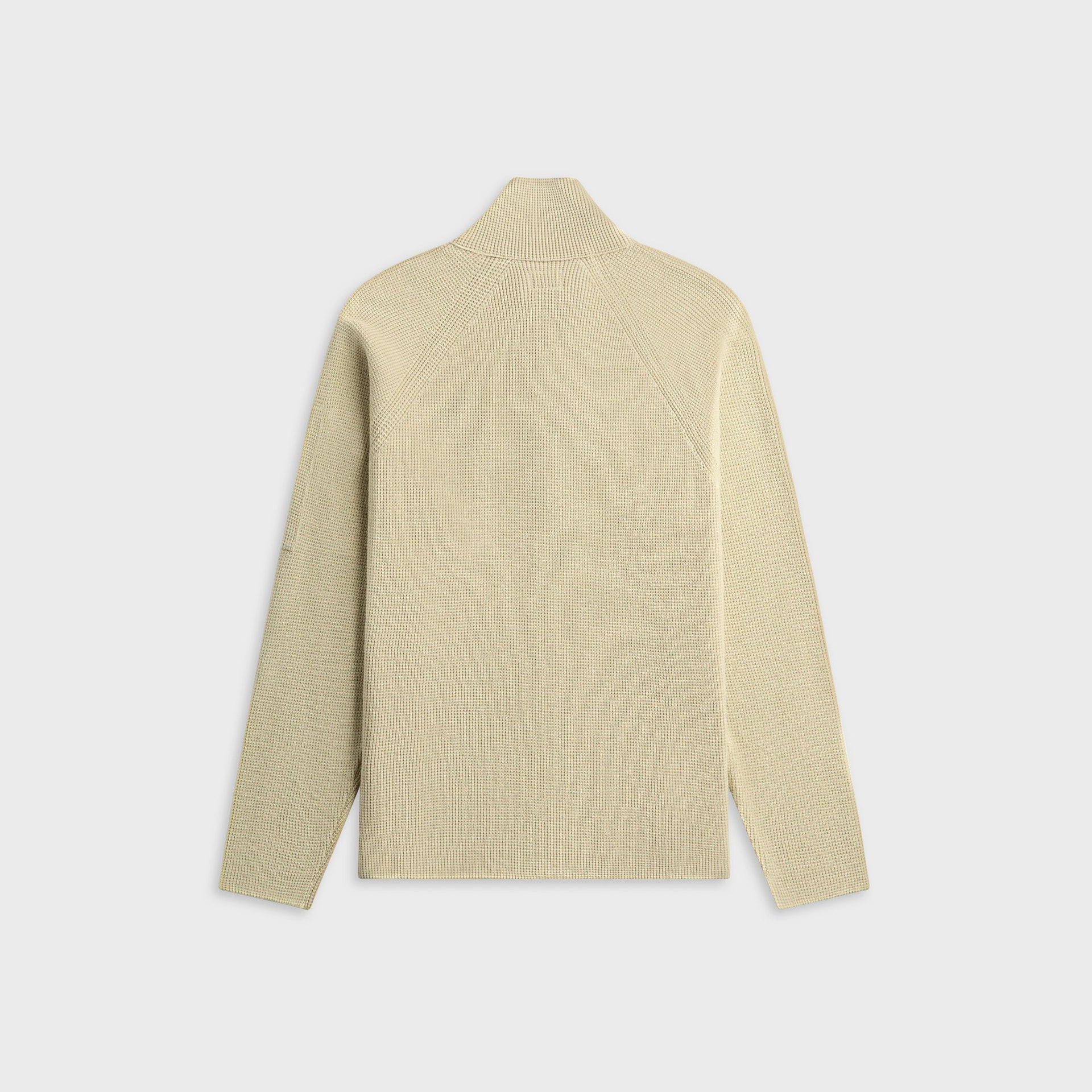 C.P. Company Waffle Knit Cotton Zip Lens Cardigan - Silver / Birch