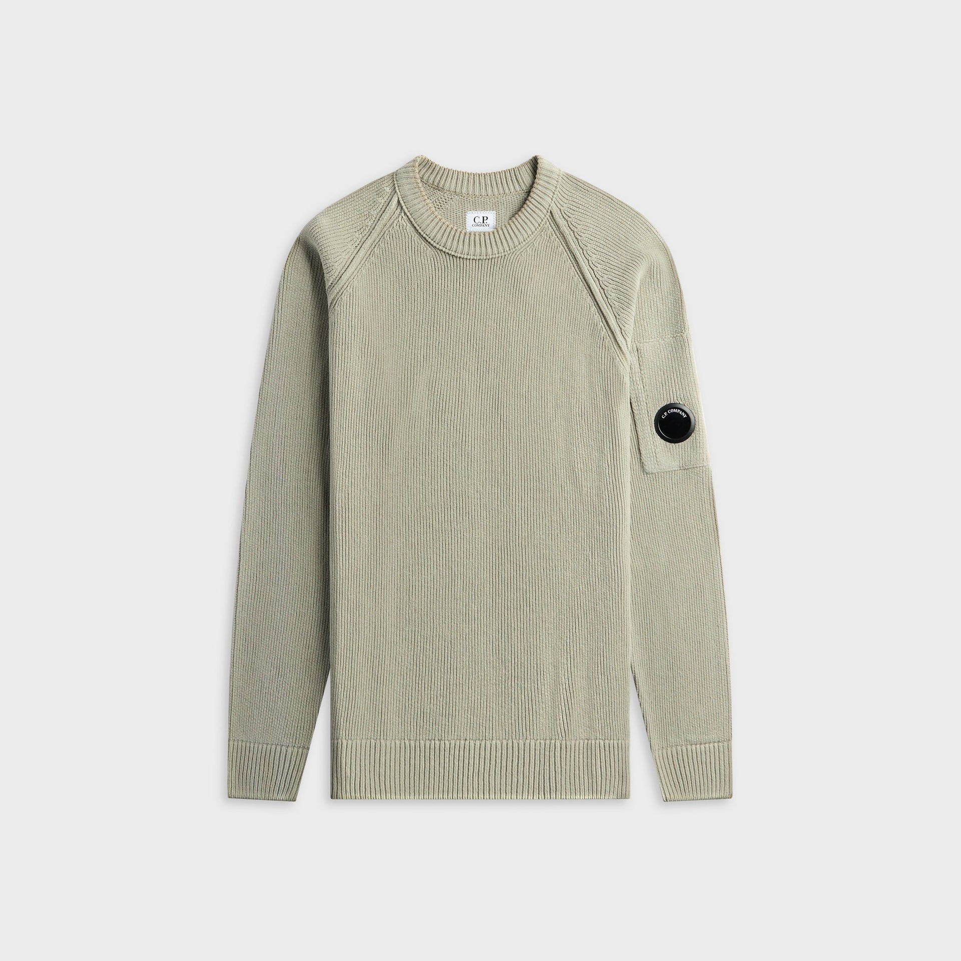C.P. Company Chenille Cotton Lens Crewneck Sweater - Flint Grey