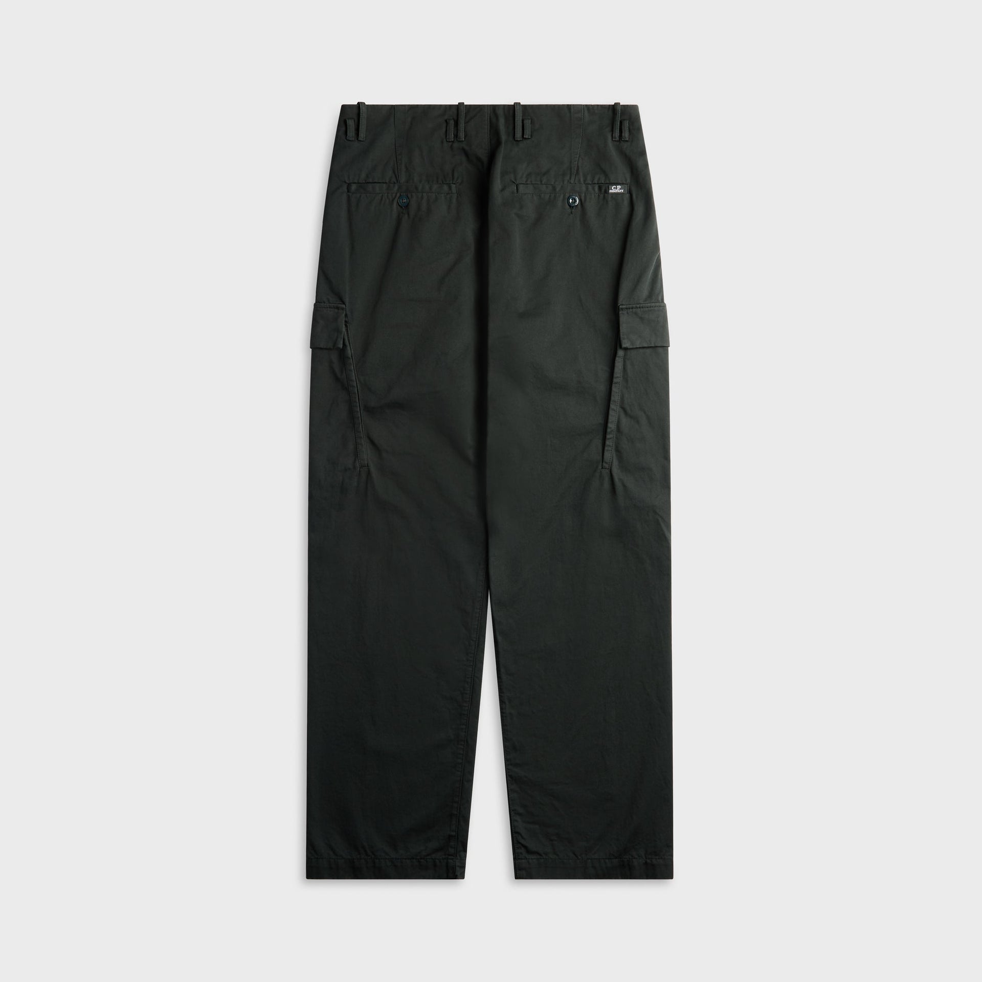 C.P. Company Cotton Gabardine Loose Cargo Pants - Raven